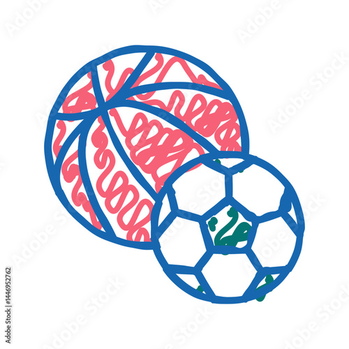 active play toys icon doodle illustration