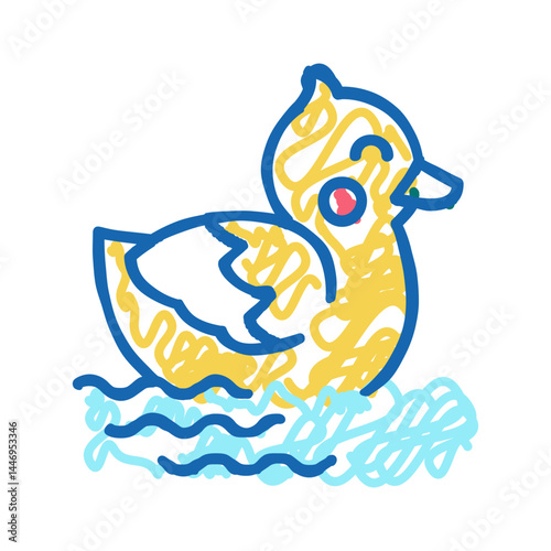 bathtub toys icon doodle illustration
