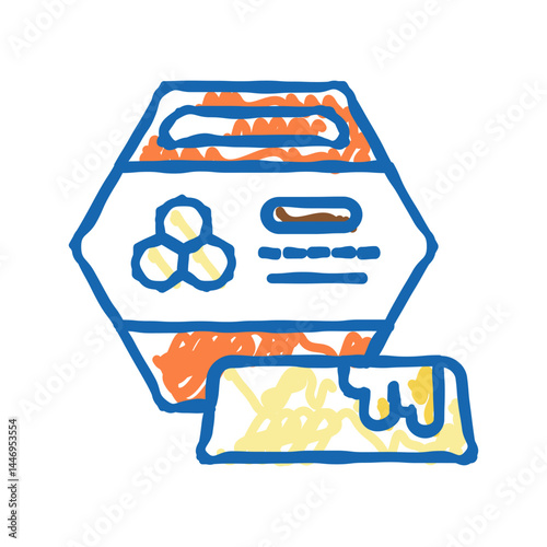 beeswax packaging beekeeping icon doodle illustration