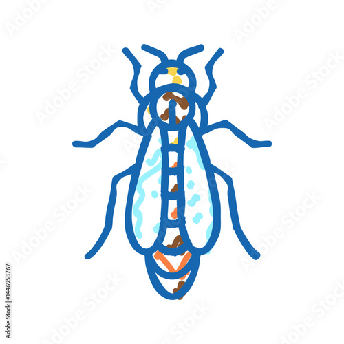 bee queen beekeeping icon doodle illustration