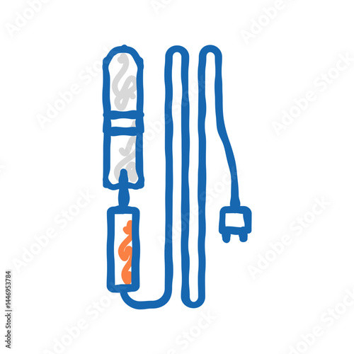 electric knife beekeeping icon doodle illustration