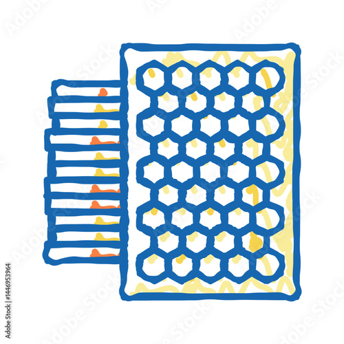 pure wax foundation beekeeping icon doodle illustration