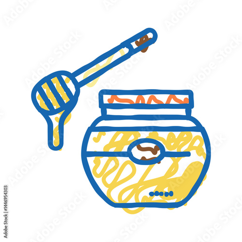 honey bottle beekeeping icon doodle illustration