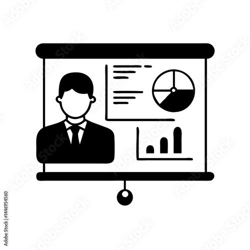 Business Presentation with Charts and Graphs Showing Key Performance Indicators