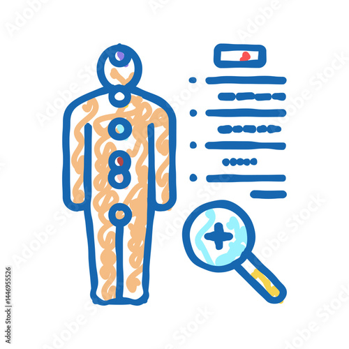 human health examination endocrinology icon doodle illustration
