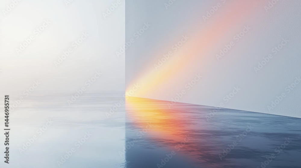 A serene abstract image showcasing light reflections on a calm surface. A serene abstract image showcasing light reflections on a calm surface.