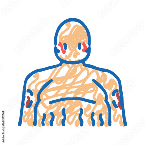 cushing disease endocrinology icon doodle illustration