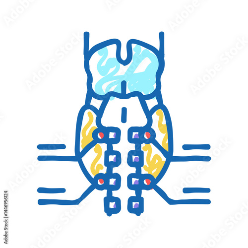 parathyroid gland endocrinology icon doodle illustration