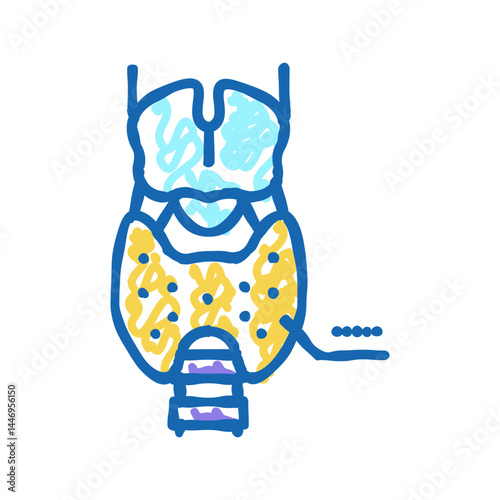 thyroid gland endocrinology icon doodle illustration