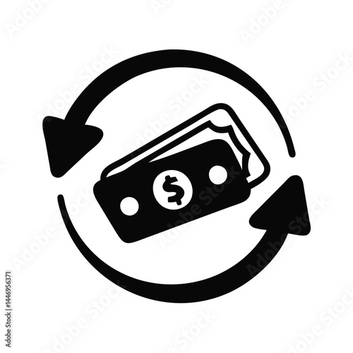 Recurring Money Transactions Icon Cash Flow Cycle Finance Symbol