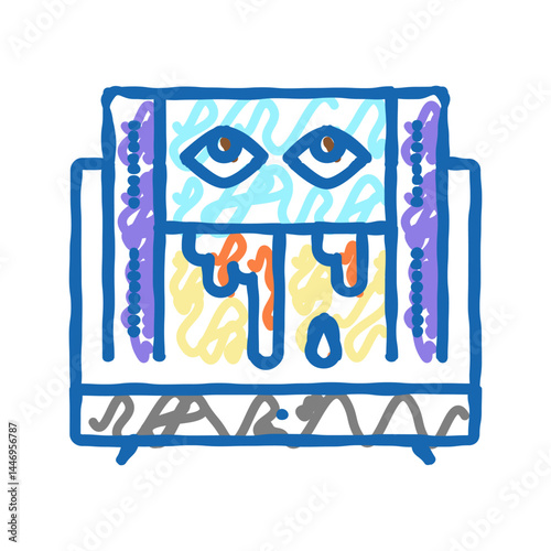 horror halloween icon doodle illustration