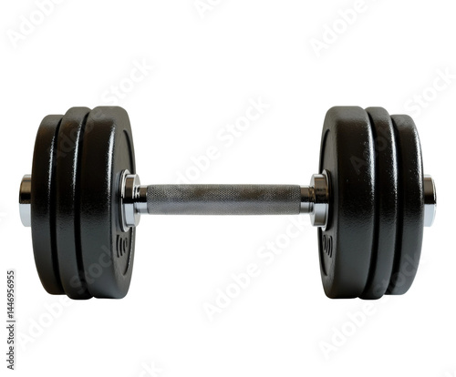 Weightlifting equipment gym dumbbell fitness strength isolated on transparent background