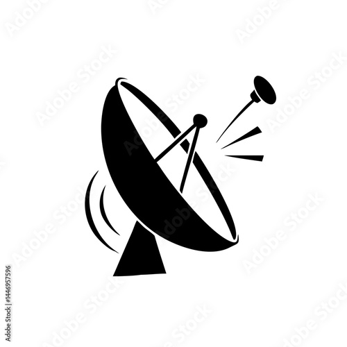 Satellite Dish Receiving Radio Waves Communication Technology Icon