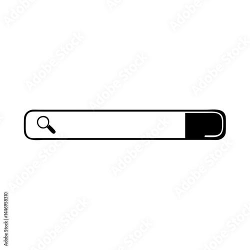Search Bar Icon Design Simple Line Art Graphic User Interface Element