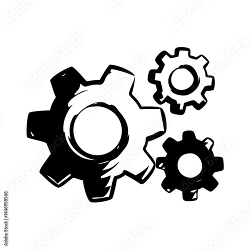 Interlocking Gears Teamwork Collaboration Mechanism Engineering Design Technology Innovation Machine Parts Cogwheels Industry System Process Manufacturing Graphic Art