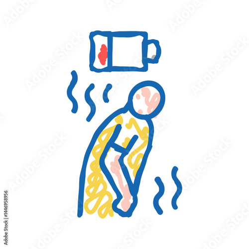 fatigue human hepatitis icon doodle illustration