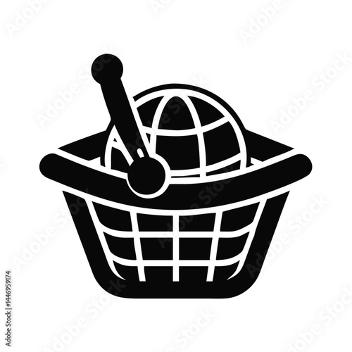 Global Online Shopping Cart Icon Digital World Commerce E commerce Internet Retailing Worldwide Marketplace Global Trade International Business