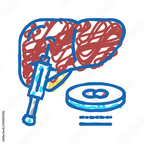 liver biopsy icon doodle illustration