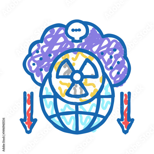 atomic energy social problem icon doodle illustration