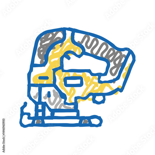 jigsaw equipment icon doodle illustration