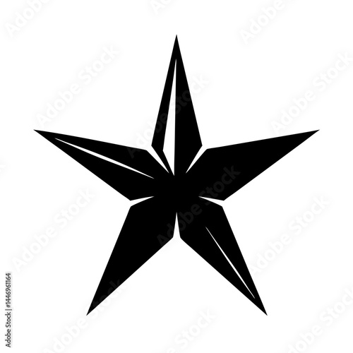 A Sharp Black Five Pointed Star Graphic Design Element
