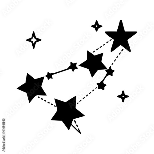 Celestial Star Constellation Design Elegant Black Starry Night Sky Graphic