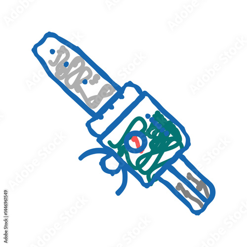 soldering iron for plastic pipes tool icon doodle illustration