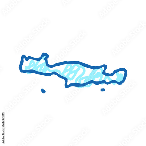 crete greece island icon doodle illustration