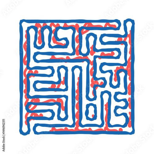 maze labyrinth ancient greece icon doodle illustration