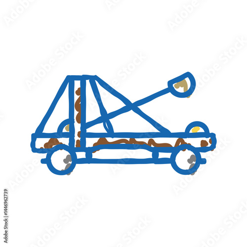 catapult weapon ancient rome icon doodle illustration