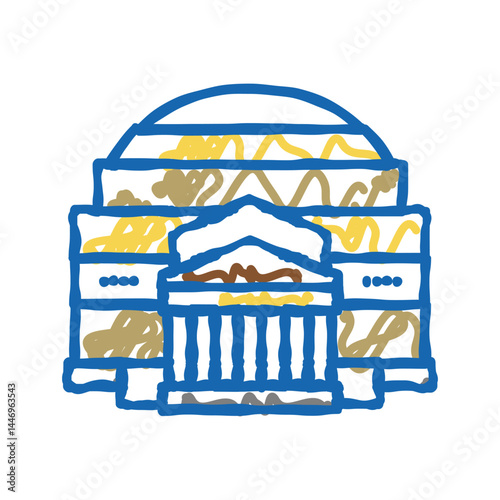 pantheon ancient rome building icon doodle illustration