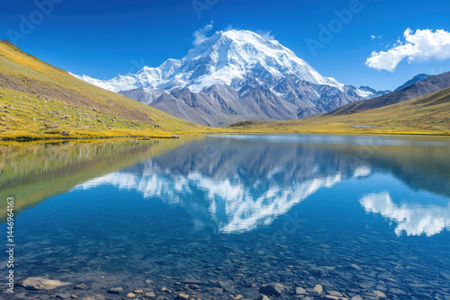 breathtaking view of mountain landscapes harmonizing with mirror-like lakes showcasing beauty of nature from.
