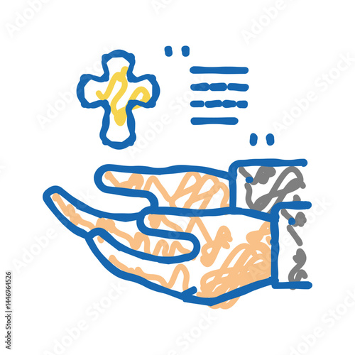 ordo christianity church icon doodle illustration