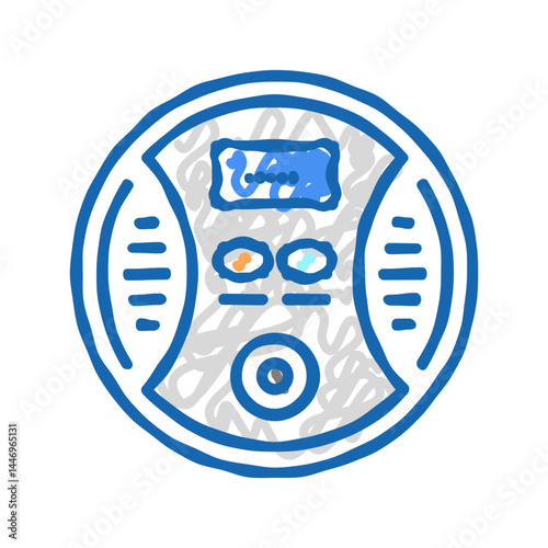 carbon monoxide detector icon doodle illustration