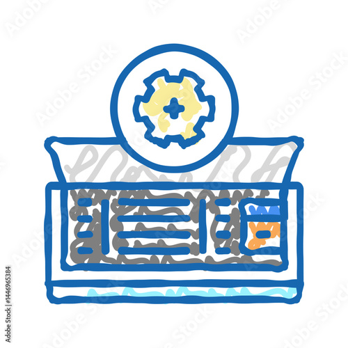 air conditioning maintenance icon doodle illustration
