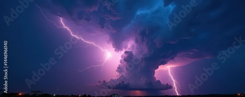Immense thunderstorm, colossal lightning-filled cloud , weather, tempest