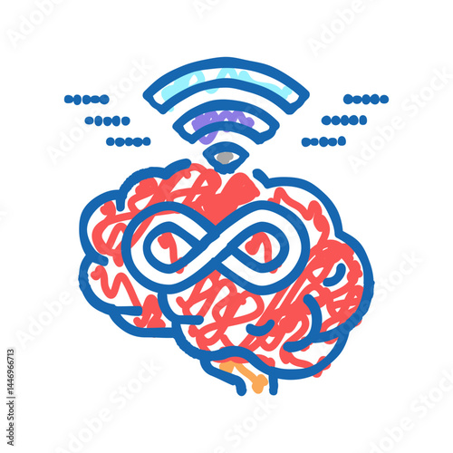 endless learning icon doodle illustration