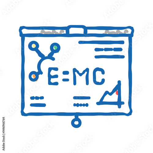 physics studying icon doodle illustration