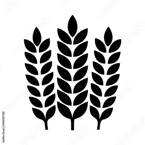 Three Stalks of Wheat Graphic Design Element for Agriculture Bread Bakery Farming Harvest Icons