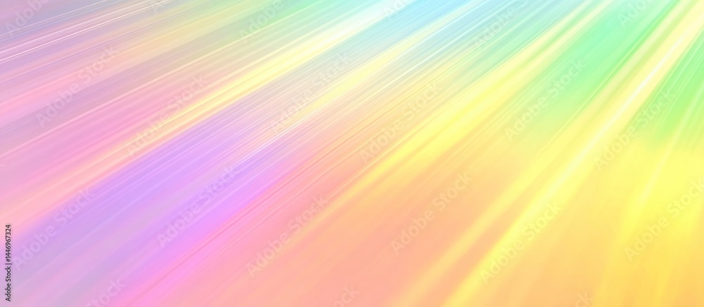 Obraz premium Aesthetic multicolored light beam background with pastel gradient and shining rays