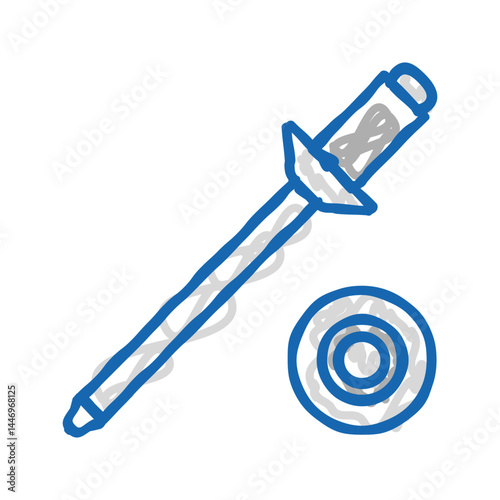 rivet screw icon doodle illustration