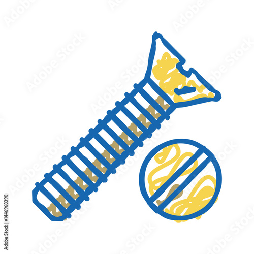 flat head screw icon doodle illustration