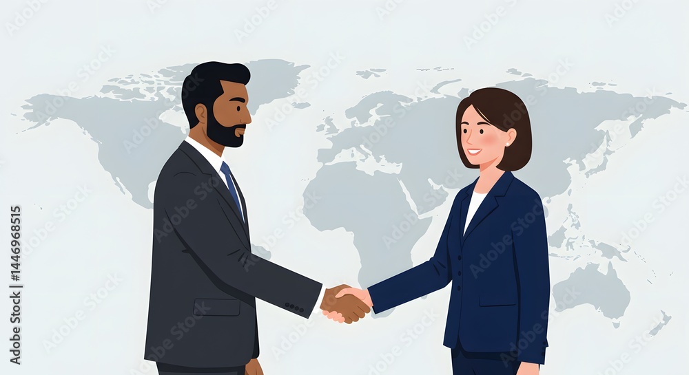 Global Business Partnership Handshake Diverse Colleagues Global Business Partnership Handshake Diverse Colleagues