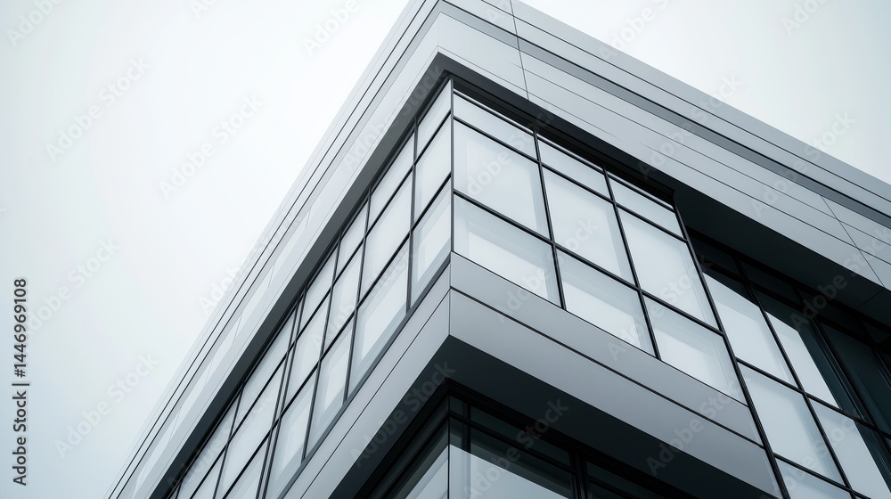 Obraz premium Modern architectural design featuring sleek lines and glass facades.