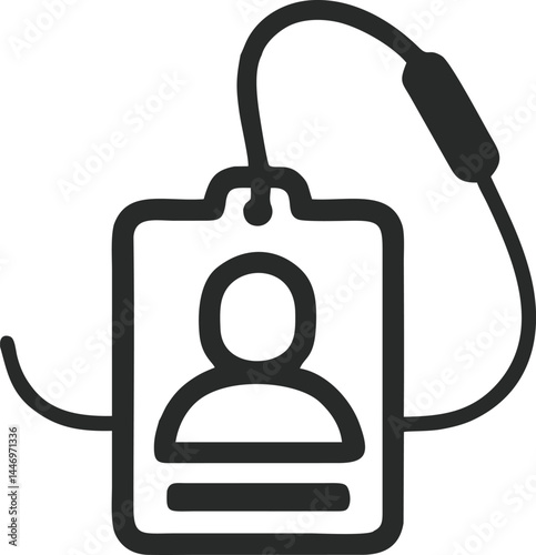 Employee identification badge with lanyard image