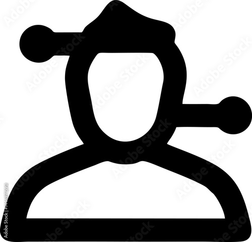 Jester icon whimsical simple black outline