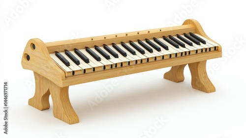 Clavichord isolated on white background photo
