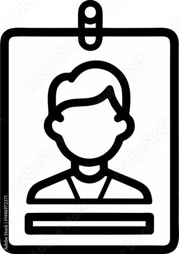 Stylized employee identification badge icon design
