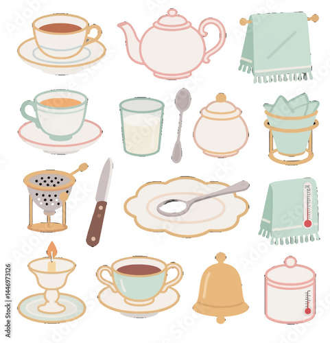 set of coffee cups