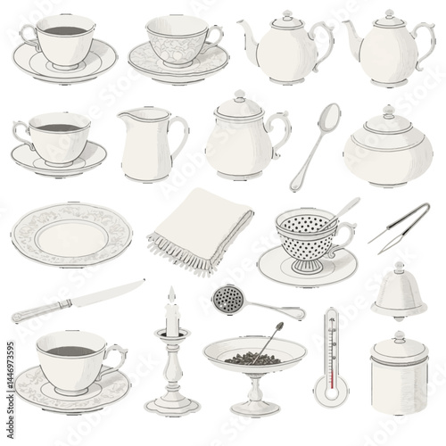 set of coffee cups